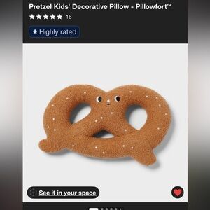 Pillowfort Smiling Pretzel Plush Pillow - Brown